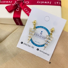 Khuyên Tai Ngắn HimHip Tháp Tam Giác Sang Trọng HKCC Đính Phale 3cm