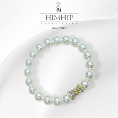 [Thiết kế] Set Vòng Cổ (50cm), Vòng Tay, Khuyên Tai HimHip Tinh Thể Ngọc Trai 8ly Mặt Lá Phale Cao Cấp Kèm Hộp Nhung Phụ Kiện Áo Dài