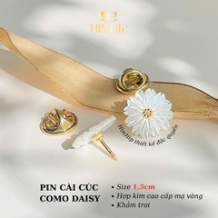 [Thiết Kế] Pin Cài Cúc HimHip Como Daisy HKCC Khảm Trai 1.5~2cm
