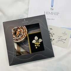 Set Quà Himhip Khăn Lụa Cao Cấp 65*65cm & Cài Áo Kèm Túi Hộp Thiệp - 253