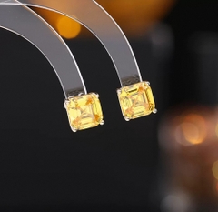 Khuyên Tai Nụ HimHip Mặt Vuông Đá Sang Trọng HKCC Đính Phale 0.8cm