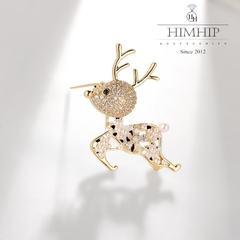 Trâm, Ghim Cài Áo HimHip Hươu Nhỏ Đáng Yêu HKCC Mix Trai 2,5*3,5cm