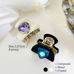 Kẹp Càng Cua HimHip Composite Phối Phale Trái Tim Sang Trọng 8 Răng 3x3.5cm