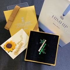 Trâm, Ghim Cài Áo HimHip Song Tre Xanh Sang Trọng HKCC Đính Phale 3,8*5cm