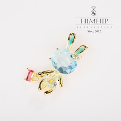 Trâm, Ghim Cài HimHip Thỏ Xách Giỏ Đáng Yêu HKCC Đính Phale 3,5*1,5cm