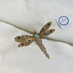 Trâm, Ghim Cài Áo HimHip Chuồn Chuồn Cánh Đá Nhiều Màu Lấp Lánh HKCC Đính Phale 5*6cm