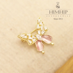 Trâm, Ghim Cài Áo HimHip Cánh Bướm 2 Màu Nhẹ Nhàng HKCC Đính Phale 2,2*2cm