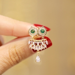 Pin Cài Áo HimHip Nam Nữ Cú Mèo Mắt Xanh Lá Đáng Yêu HKCC Đính Phale 1,5*2,5cm