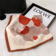 Set Quà HimHip Khăn Lụa Vuông 70x70cm & Cài Khăn, Cài Áo, Khuyên Tai Kèm Túi Hộp Thiệp - 604