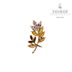 Trâm, Ghim Cài Áo Nhỏ HimHip Bông Lúa Tài Lộc HKCC Đính Phale 3,2x1,6cm