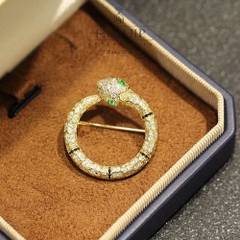 Trâm, Ghim Cài Áo Nam Nữ HimHip Rắn Mắt Xanh Sang Trọng HKCC Đính Phale 2,5*3cm