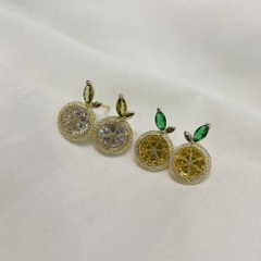 Khuyên Tai Nụ HimHip Hình Quả Cam Đáng Yêu HKCC Đính Phale 1.5cm