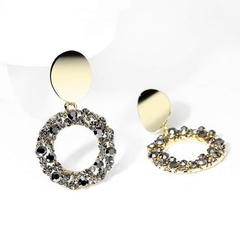 Khuyên Tai Ngắn HimHip Hình Tròn Thanh Lịch HKCC Đính Phale 2x3.5cm