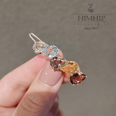 Kẹp Mái HimHip Đính Đá Phale Nhiều Màu Sắc Hình Giọt Nước Sang Trọng 1x5cm