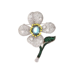 Trâm, Ghim Cài Áo HimHip Hoa Bạch Dương Sang Trọng HKCC Đính Phale 5*6,5cm