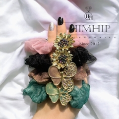 Scrunchies Đính Hoa Hướng Dương - Bướm Thanh Lịch 3cm