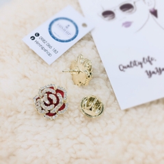 Pin Cài Áo HimHip Hoa Hồng Viền Đá Nữ Tính HKCC Đính Phale 2cm