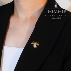 Trâm, Ghim Cài Áo HimHip Con Ong Vàng Sang Trọng HKCC Đính Phale 2*2,5cm