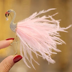 Trâm, Ghim Cài Áo HimHip Chim Công Lông Vải Sang Trọng HKCC Đính Phale 7cm