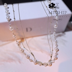 Vòng Cổ Thời Trang HimHip Hạt Giả Trai Mix Phale Dây HKCC Thanh Lịch Phụ Kiện Áo Dài