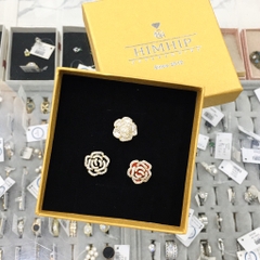 Pin Cài Áo HimHip Hoa Hồng Viền Đá Nữ Tính HKCC Đính Phale 2cm