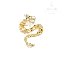 Trâm, Ghim Cài Áo HimHip Rồng Vàng Ngậm Trai Sang Trọng HKCC Đính Phale 3*2,5cm