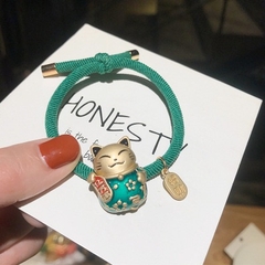 Dây Cột Tóc HimHip Charm Mèo Thần Tài Đáng Yêu 2x2.5cm
