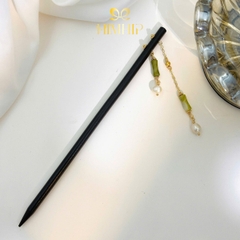 Trâm Cài Tóc HimHip Trúc Quân Bạch Ngọc 19cm Kèm Hộp Phụ Kiện Áo Dài