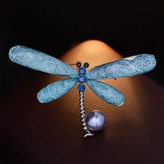 Trâm, Ghim Cài Áo Nam Nữ HimHip Chuồn Chuồn Xanh Ngọc Thanh Lịch 4*7cm HPBD