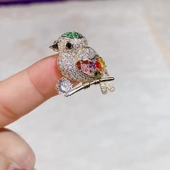 Trâm, Ghim Cài Áo HimHip Chim Nhỏ Đậu Cành Cây Đáng Yêu HKCC Đính Phale 2,5*3cm