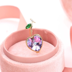 Trâm, Ghim Cài Nhỏ HimHip Cherry Trái Tim Đáng Yêu HKCC Đính Phale 1,6*3,2cm