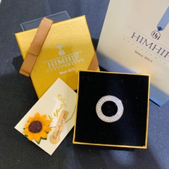 Trâm, Ghim Cài Áo HimHip Vòng Tròn Thanh Lịch HKCC Đính Phale 3,3cm