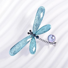 Trâm, Ghim Cài Áo Nam Nữ HimHip Chuồn Chuồn Xanh Ngọc Thanh Lịch 4*7cm HPBD