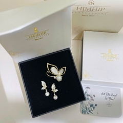 Set Quà HimHip Khuyên Tai & Cài Áo Kèm Túi Hộp Thiệp - 314