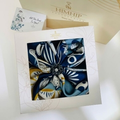 Set Quà 20/10 HimHip Khăn Lụa 70x70cm & Cài Khăn Kèm Túi Hộp Thiệp - 1393
