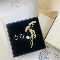 Set Quà HimHip Khuyên Tai & Cài Áo Kèm Túi Hộp Thiệp - 301