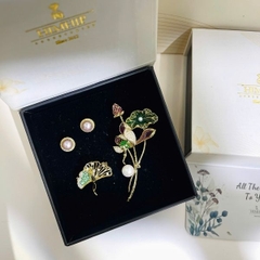 Set Quà HimHip Khuyên Tai & Cài Áo Kèm Túi Hộp Thiệp - 317