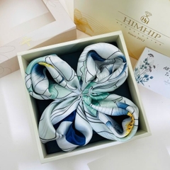 Set Quà 20/10 HimHip Khăn Lụa 70x70cm & Cài Khăn Kèm Túi Hộp Thiệp - 477