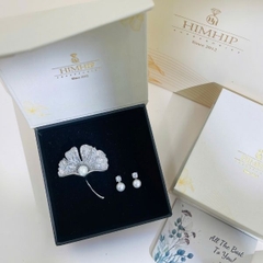 Set Quà HimHip Khuyên Tai & Cài Áo Kèm Túi Hộp Thiệp - 298