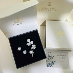 Set Quà HimHip Khuyên Tai & Cài Áo Kèm Túi Hộp Thiệp - 306