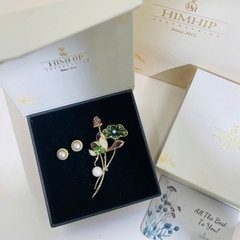 Set Quà HimHip Khuyên Tai & Cài Áo Kèm Túi Hộp Thiệp - 297