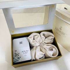 Set Quà HimHip Khăn Lụa Cao Cấp 65x65cm & Cài Khăn Kèm Túi Hộp Thiệp - 1332