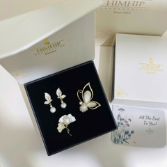 Set Quà HimHip Khuyên Tai & Cài Áo Kèm Túi Hộp Thiệp - 312