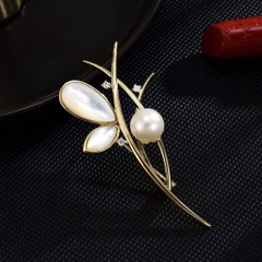 Trâm, Ghim Cài Áo HimHip Nhánh Cây Vàng Thanh Lịch HKCC Mix Trai 3*6cm