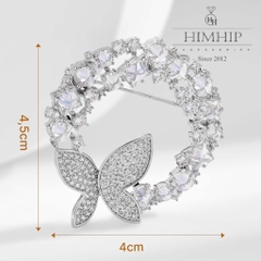 Set Quà HimHip Khăn Lụa Cao Cấp 53*53cm & Cài Áo Kèm Túi Hộp Thiệp - 919