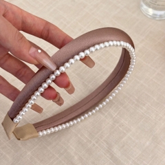 Bờm HimHip Phối Vải Mix Viền Trai Tiểu Thư 1.8cm - Đen