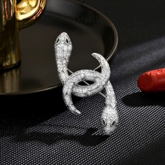 Trâm, Ghim Cài Áo Nam Nữ HimHip Rắn Đôi Thanh Lịch HKCC Đính Phale 2,5*6cm