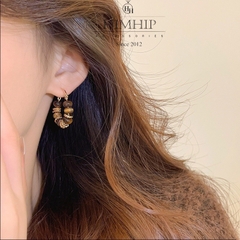 Khuyên Tai Ngắn HimHip Vòng Chuỗi Đá Sang Trọng HKCC 1.7x2.1 cm