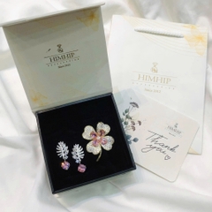 Set Quà 8/3 HimHip Cài Áo & Khuyên Tai Kèm Túi Hộp Thiệp - 244