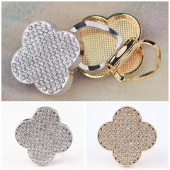 Cài Khăn Kẹp Khăn HimHip Size To Hoa 4 Cánh May Mắn HKCC Đính Phale 3cm